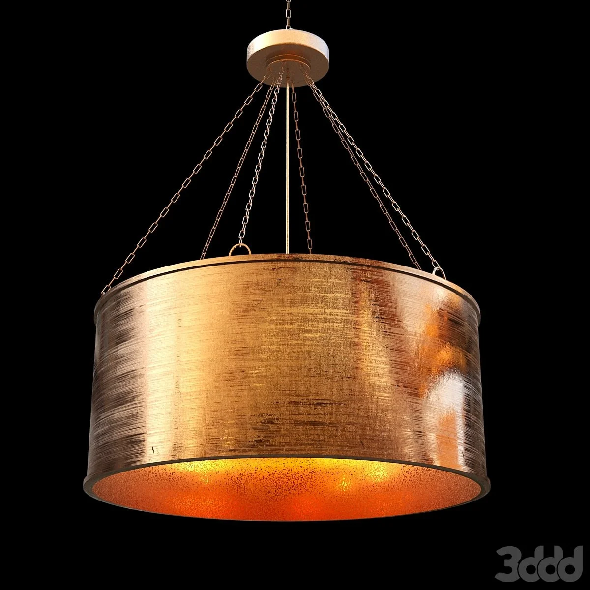 luxe patina metal drum shade pendant